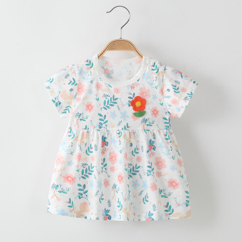 Toddler Baby Girl Floral Cotton Dress - Pink - 4-5T - image 2