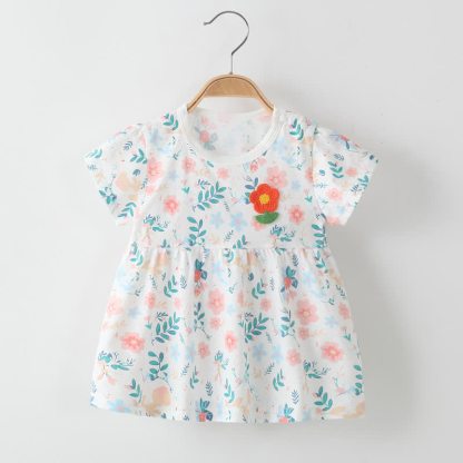 Toddler Baby Girl Floral Cotton Dress - Pink - 4-5T - image 2