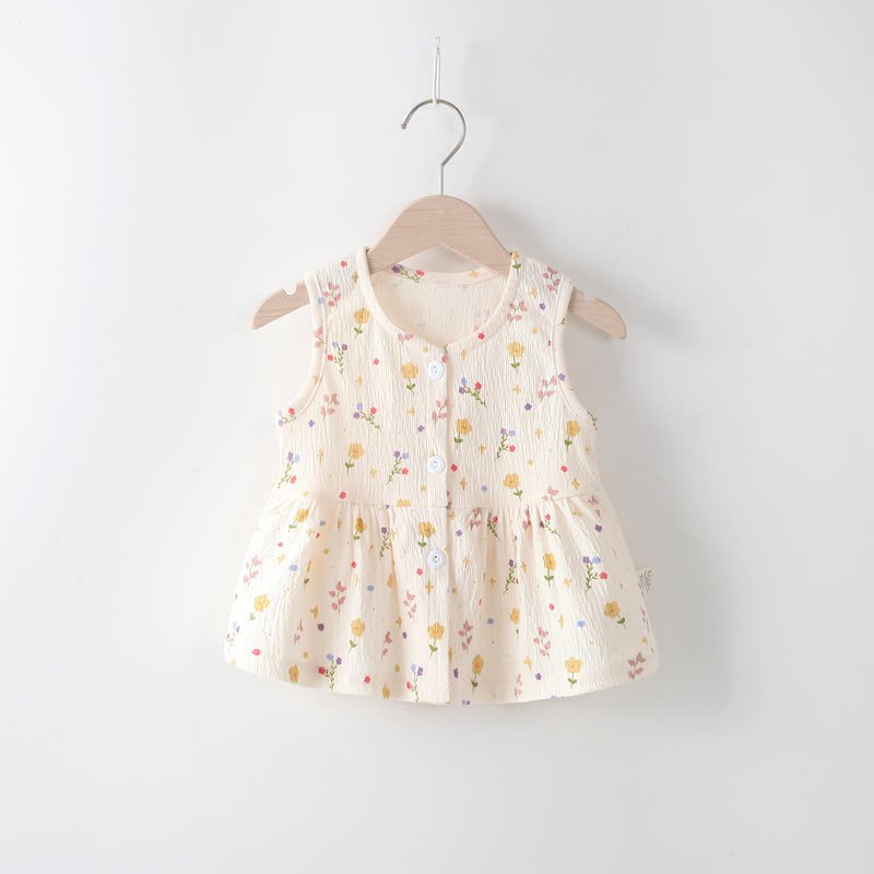 Toddler Baby Girl Button Front Summer Dress - Yellow Flower - 4-5T - image 2