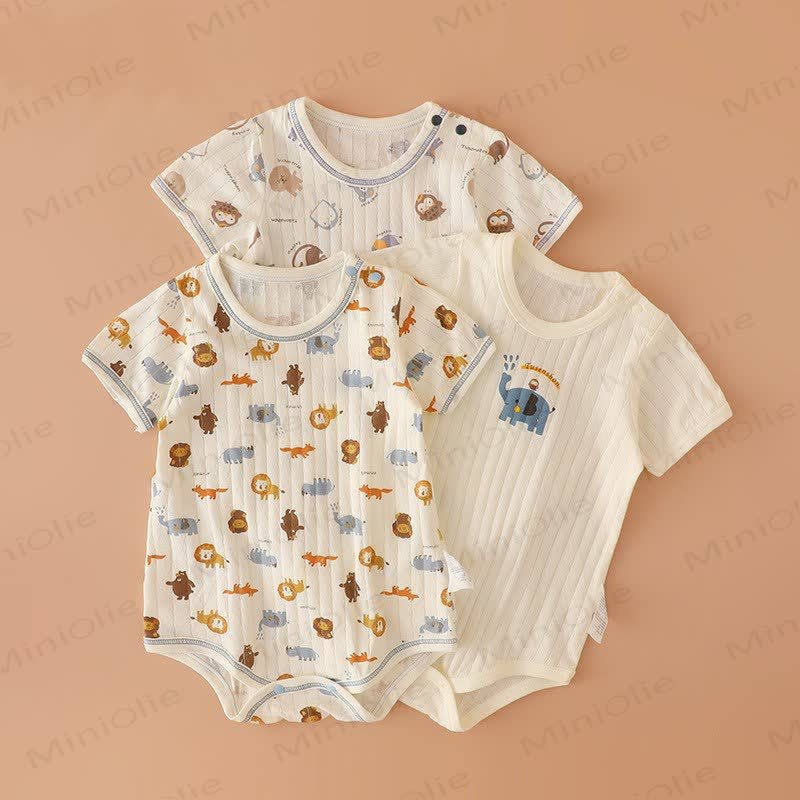 3-Pack Baby Animal Print Cotton Bodysuit - White(3-pack) - 18-24M - image 1