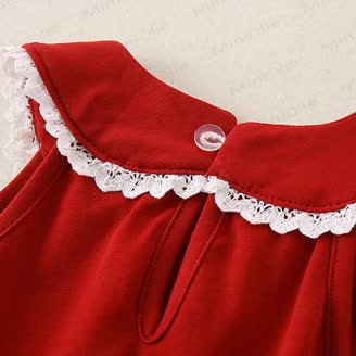 Baby Bow Emboidered Red Bodysuit - image 7