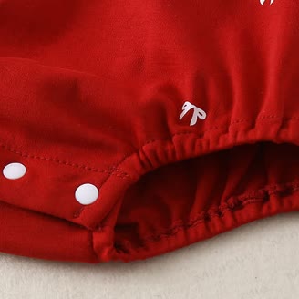 Baby Bow Emboidered Red Bodysuit - image 8
