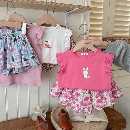 Toddler Girl Floral Fruit/Animal Print Sleeveless Set - image 1