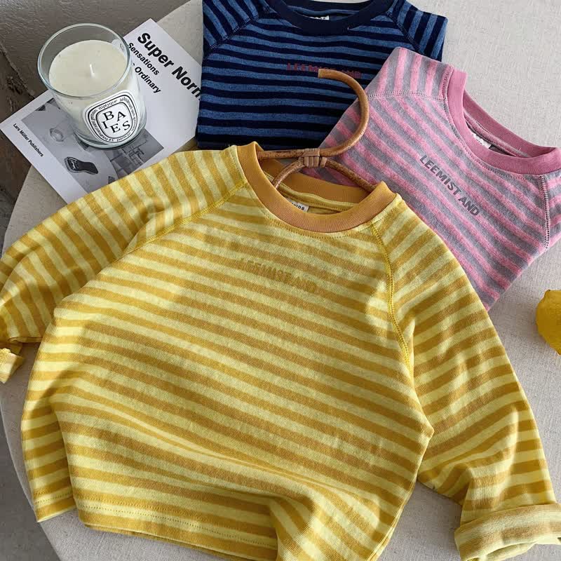 LEEMIST AND Toddler Striped Long Sleeve Tee - Yellow - 6-7T - image 3