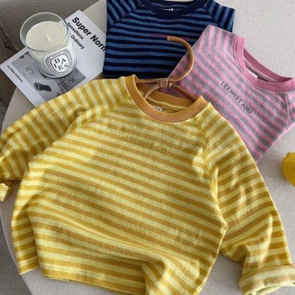 LEEMIST AND Toddler Striped Long Sleeve Tee - Yellow - 6-7T - image 3