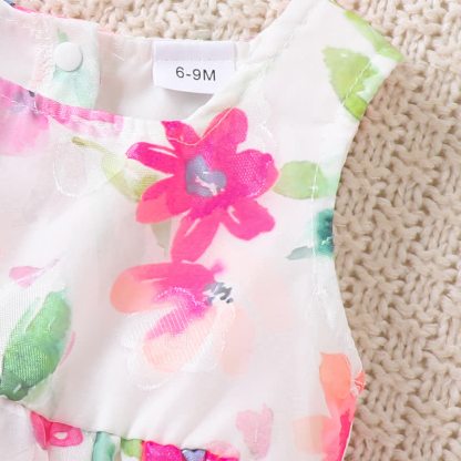 Baby Girl Pink Floral Dress with Hat - image 4