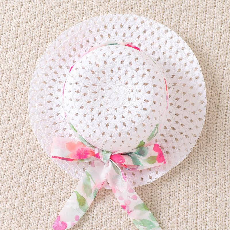 Baby Girl Pink Floral Dress with Hat - image 6