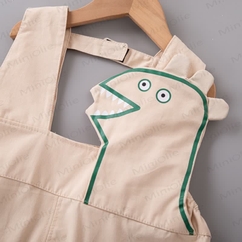 Baby Dino Tail Knit Tee and Suspender Shorts 2-piece Overalls Set - image 7