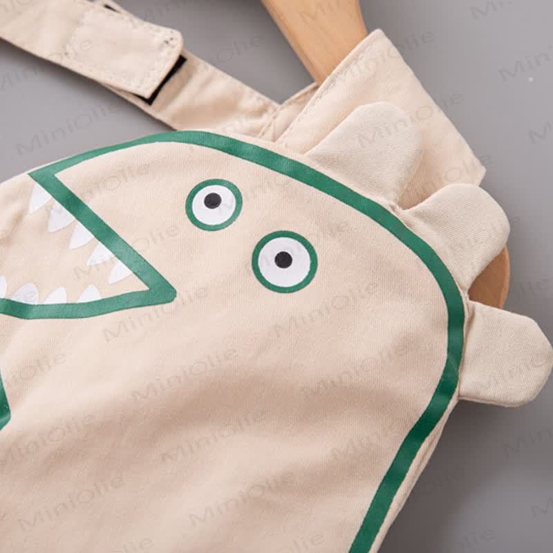 Baby Dino Tail Knit Tee and Suspender Shorts 2-piece Overalls Set - image 8