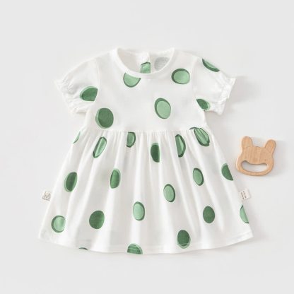 Baby Toddler Girl Fruit/Animal Print Short-sleeve Summer Dress - White Polka Dots - 4-5T - image 14