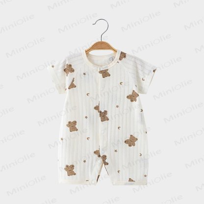 Baby Breathable Cotton White Romper - White Bear - 2-3T - image 3