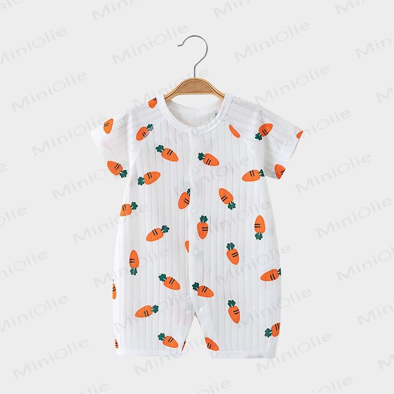 Baby Breathable Cotton White Romper - White Carrot - 2-3T - image 2