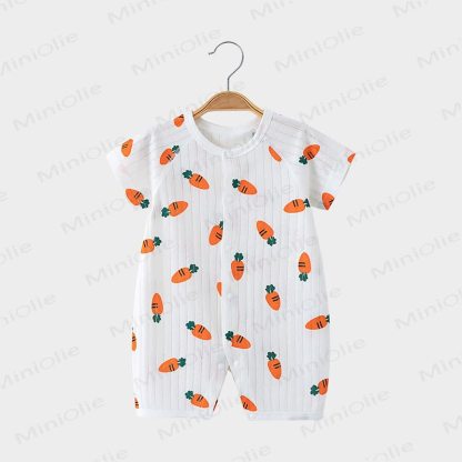 Baby Breathable Cotton White Romper - White Carrot - 2-3T - image 2