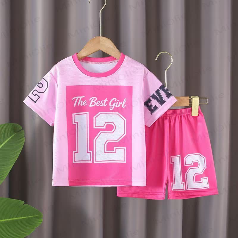 THE BEST GIRL Toddler Sport Short-Sleeve Set - Pink - 10-11T - image 1