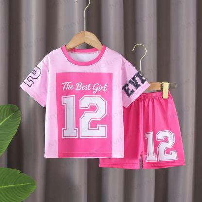 THE BEST GIRL Toddler Sport Short-Sleeve Set - Pink - 10-11T - image 1