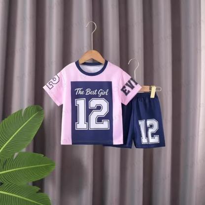 THE BEST GIRL Toddler Sport Short-Sleeve Set - Blue - 10-11T - image 3