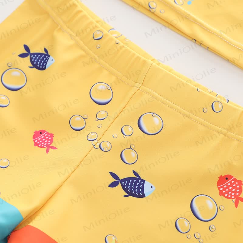 Toddler Boys Cartoon Animal Rash Guard Swimwear 2-piece Set with Swim Cap - image 8
