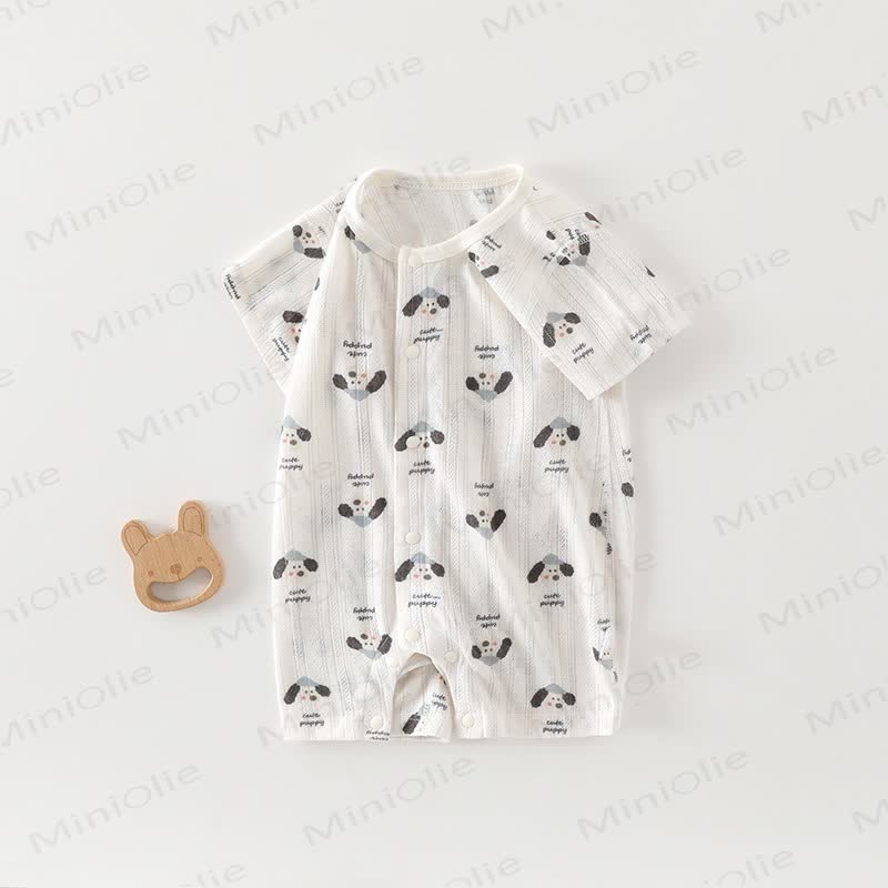 Baby Cotton Animal Print Romper - Grey - 18-24M - image 2