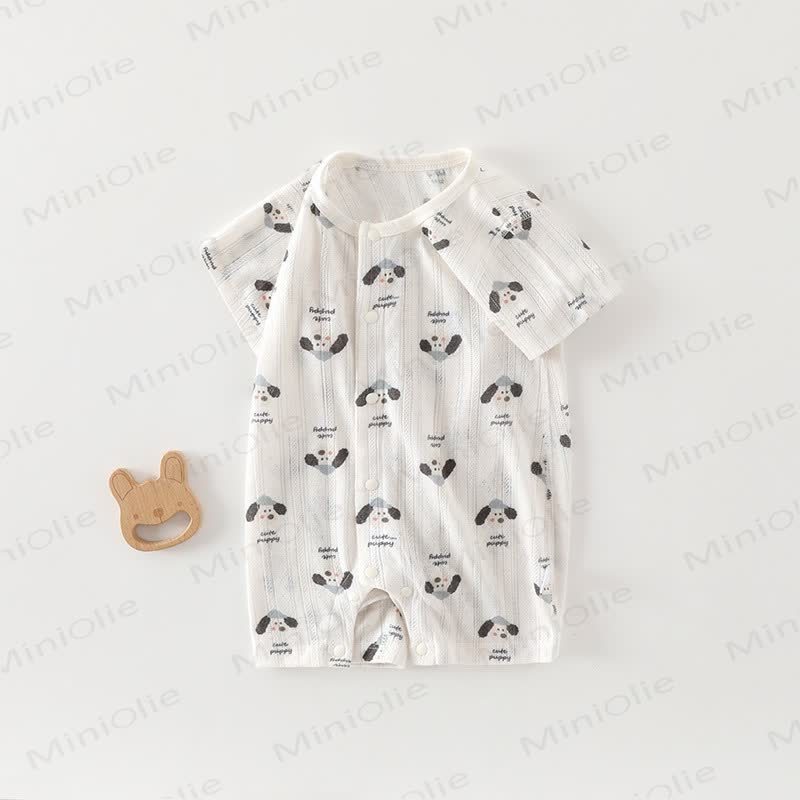 Baby Cotton Animal Print Romper - Grey - 18-24M - image 2