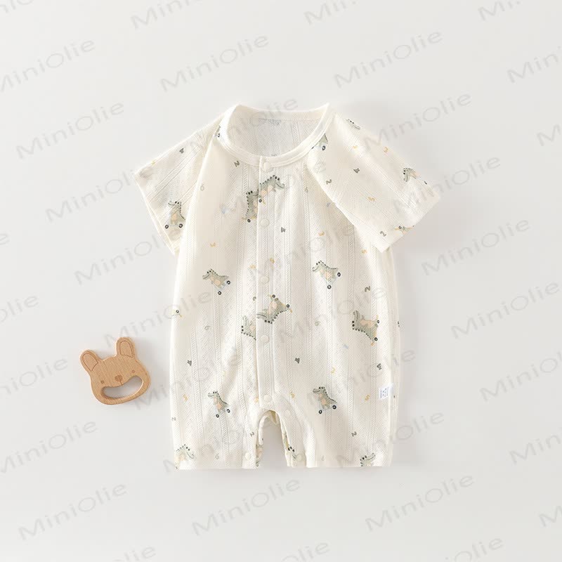 Baby Cotton Animal Print Romper - Green - 18-24M - image 4