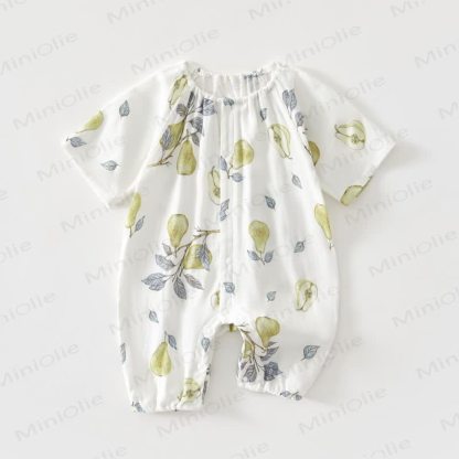 Baby Bamboo Fiber Soft Romper - White Pear - 18-24M - image 3