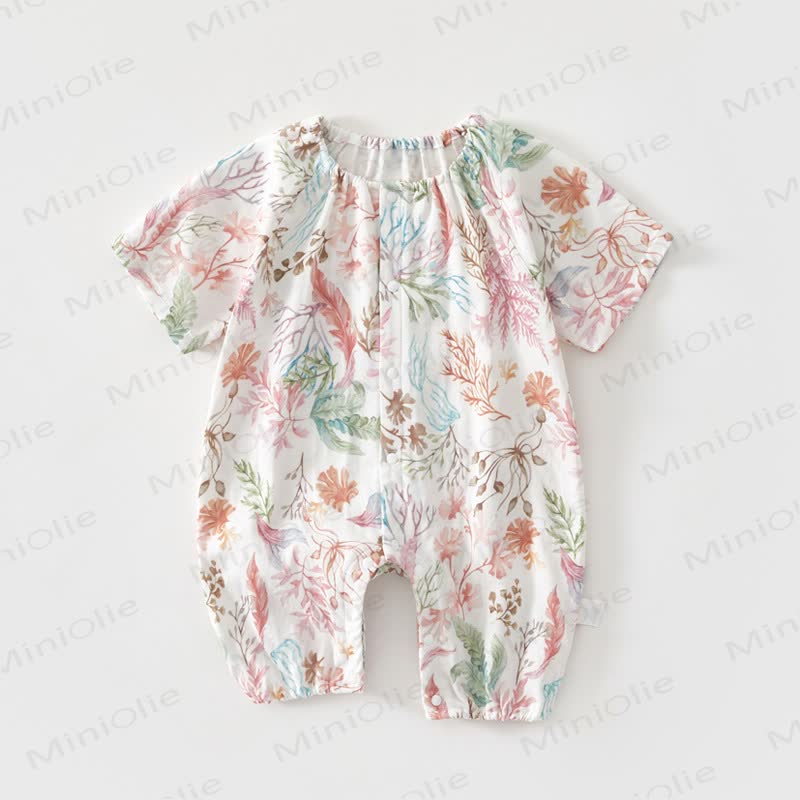 Baby Bamboo Fiber Soft Romper - White Coral - 18-24M - image 4
