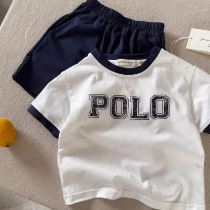 Toddler Cotton Trim Slogan Tee and Shorts 2-piece Set - Navy - 6-7T - image 4