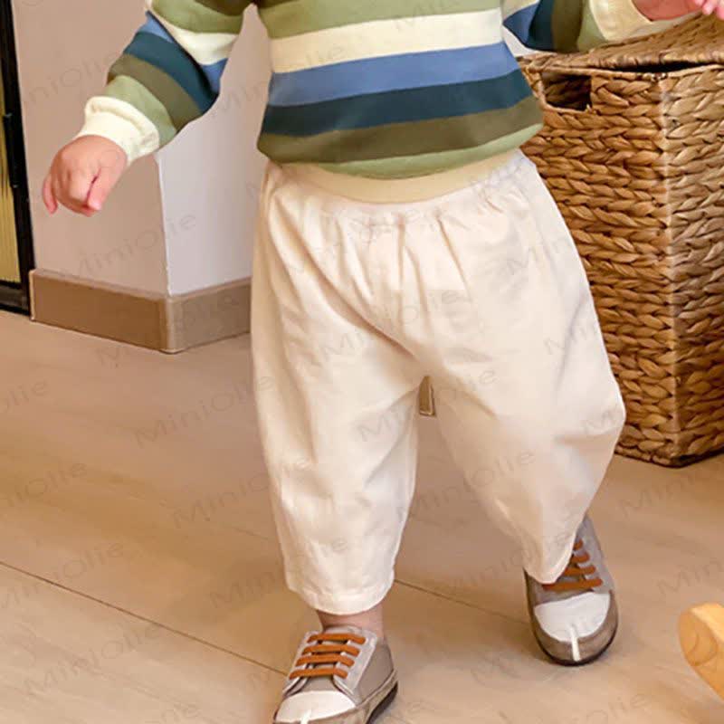Toddler Cotton Harem Ankle Pants - Beige - 4-5T - image 2