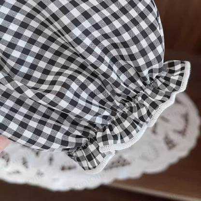 Toddler Girls Bunny Embroidery Gingham Ruffle Cuff Casual Pants - image 6