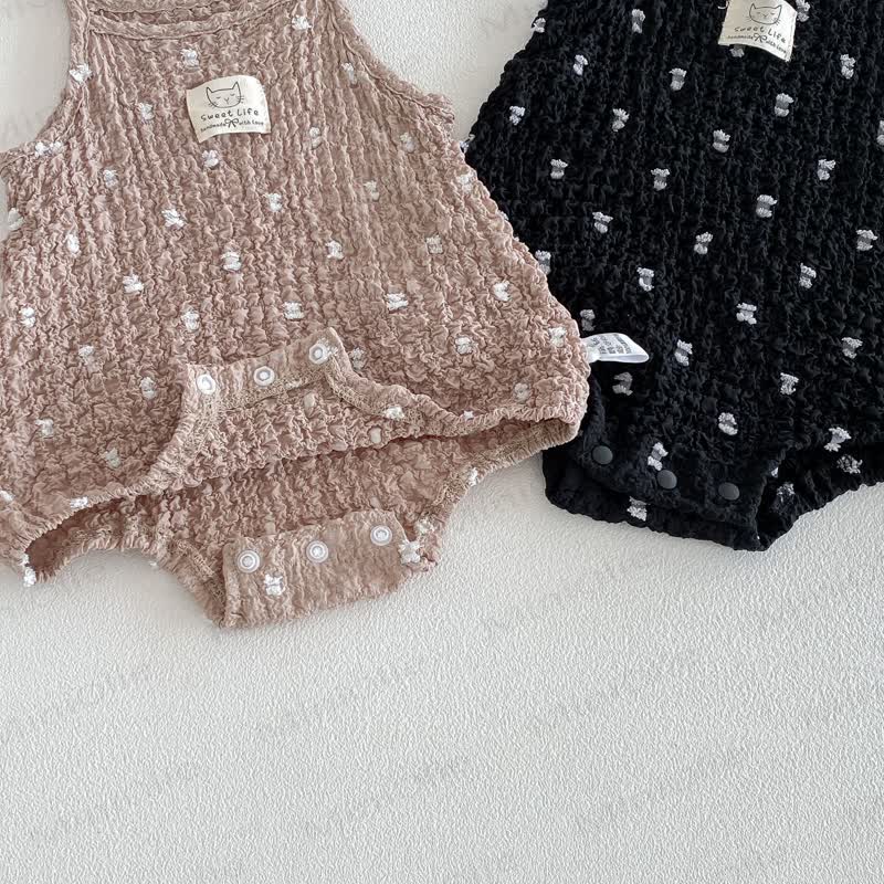 Baby Girl Sleeveless Strappy Cotton Bodysuit - image 9