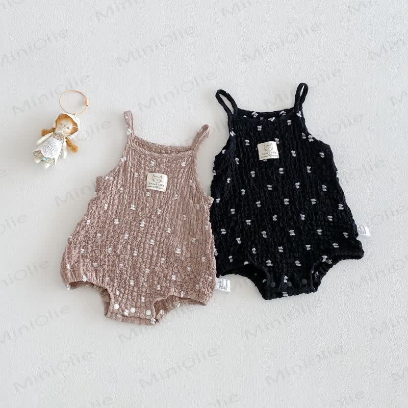 Baby Girl Sleeveless Strappy Cotton Bodysuit - image 5