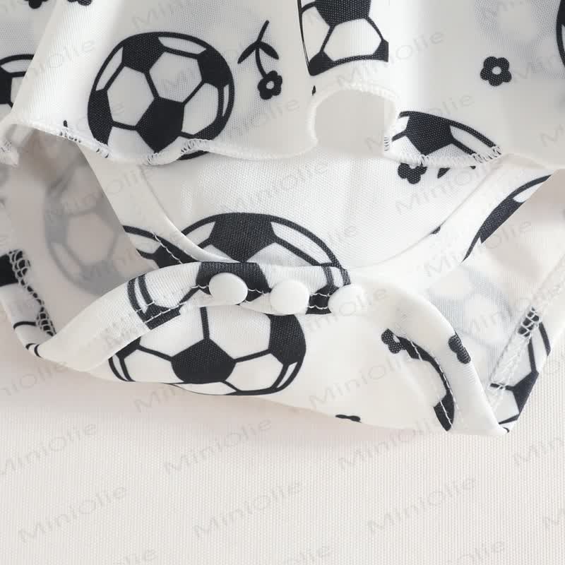 Baby Soccer Skirted Bodysuit Headband Socks - image 6