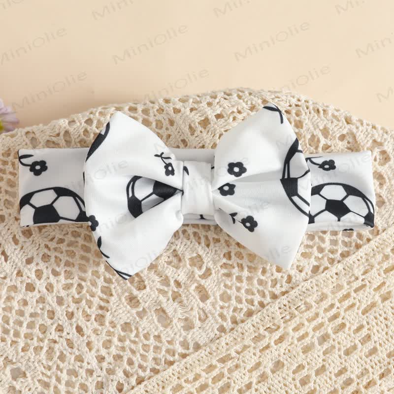 Baby Soccer Skirted Bodysuit Headband Socks - image 7