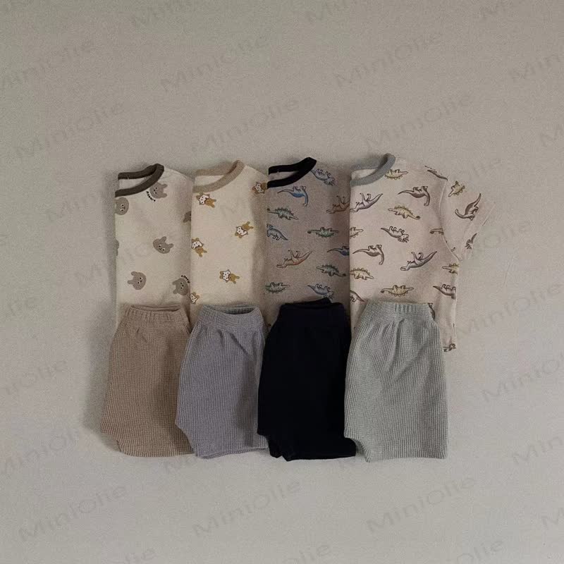 Baby Toddler Cotton Animal Print T-Shirt and Shorts 2 Piece Set - image 1