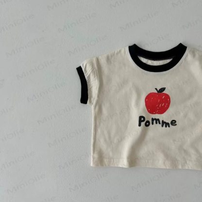 Baby Toddler Apple Print Tee and Plaid Shorts 2 Piece Set - image 5