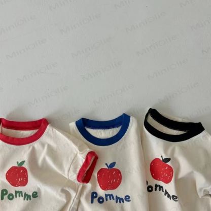 Baby Toddler Apple Print Tee and Plaid Shorts 2 Piece Set - image 6