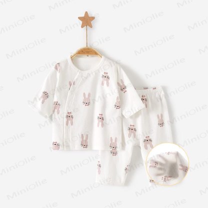 Baby Floral Print Short-Sleeve Set - Pink Rabbit - 2-3T - image 4