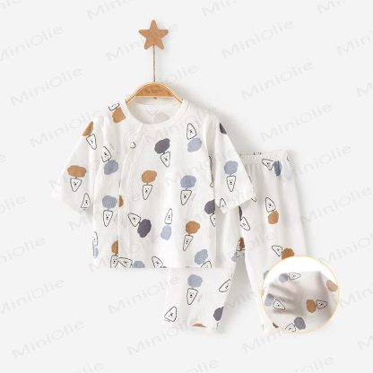 Baby Floral Print Short-Sleeve Set - White carrot - 2-3T - image 6
