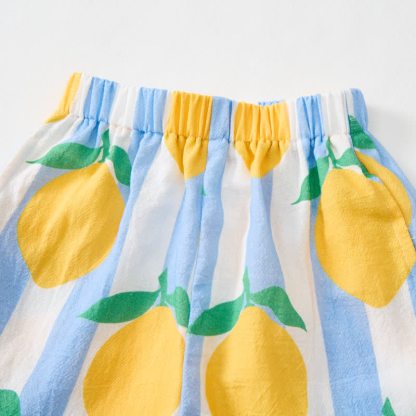 Baby Toddler Lemon Stripe Shirt and Shorts 2-piece Set - image 6