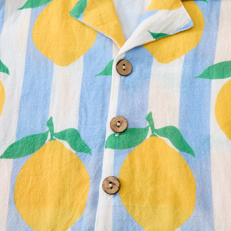 Baby Toddler Lemon Stripe Shirt and Shorts 2-piece Set - image 4