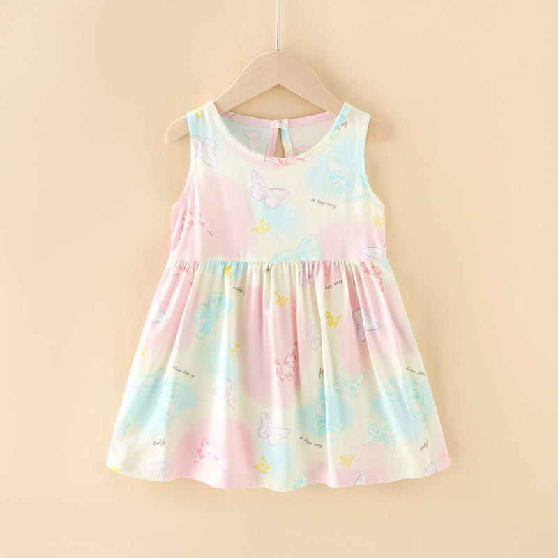 Toddler Girl Floral/Animal Print Summer Dress - Colorful Butterfly - 10-11T - image 9