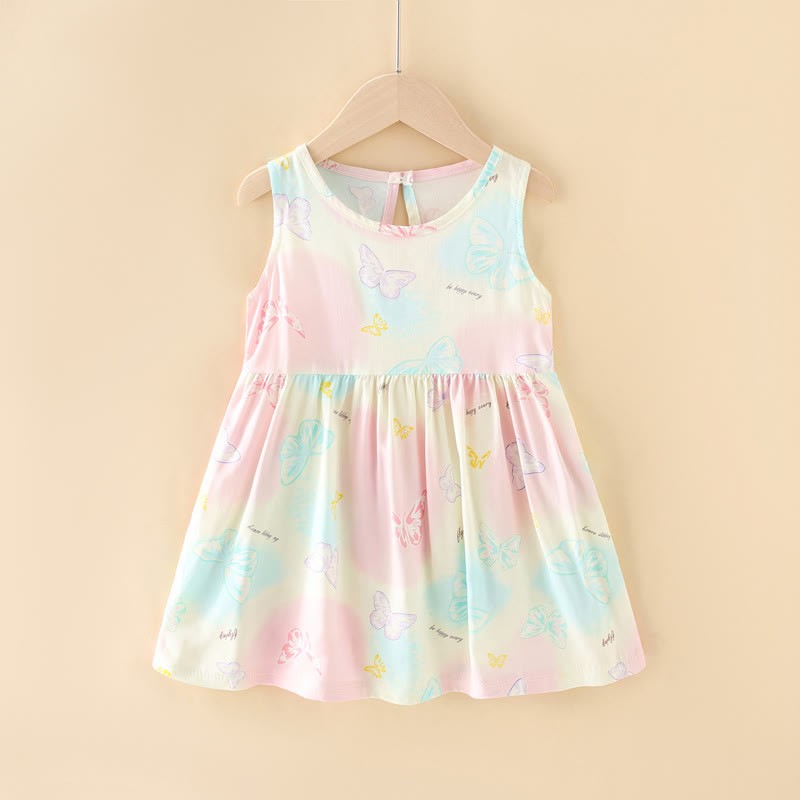 Toddler Girl Floral/Animal Print Summer Dress - Colorful Butterfly - 10-11T - image 9