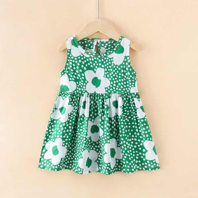 Toddler Girl Floral/Animal Print Summer Dress - Green Flowers - 10-11T - image 16