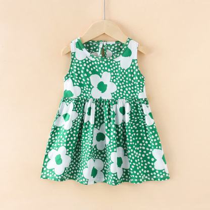 Toddler Girl Floral/Animal Print Summer Dress - Green Flowers - 10-11T - image 16