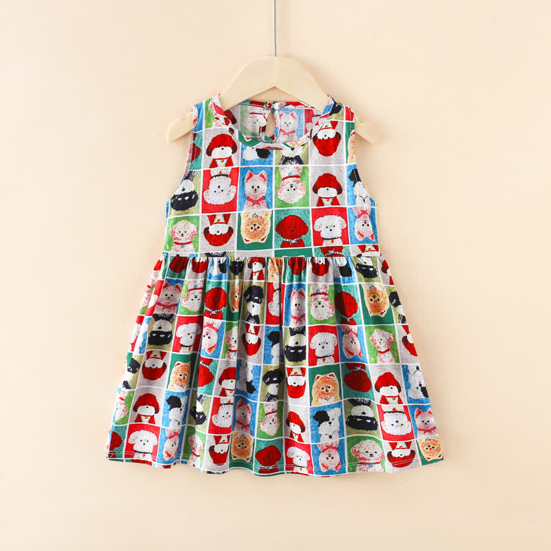 Toddler Girl Floral/Animal Print Summer Dress - Colorful Dog - 10-11T - image 20