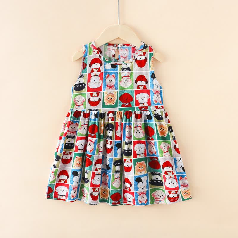 Toddler Girl Floral/Animal Print Summer Dress - Colorful Dog - 10-11T - image 20
