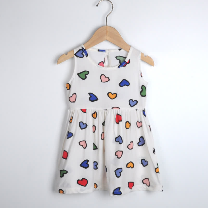 Toddler Girl Floral/Animal Print Summer Dress - White Heart - 10-11T - image 21