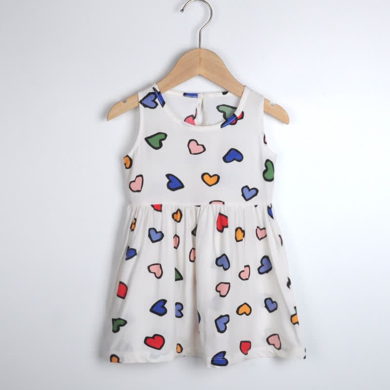 Toddler Girl Floral/Animal Print Summer Dress - White Heart - 10-11T - image 21