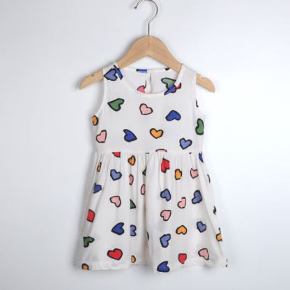 Toddler Girl Floral/Animal Print Summer Dress - White Heart - 10-11T - image 21