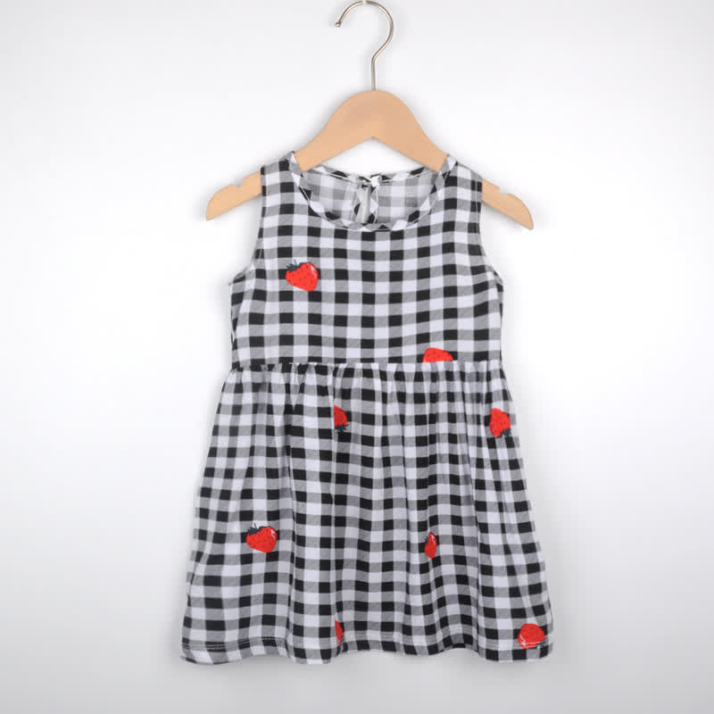 Toddler Girl Floral/Animal Print Summer Dress - Black Checkered - 10-11T - image 23